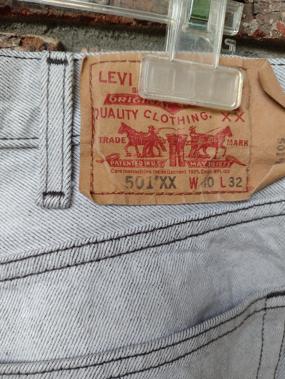 Levi's 501 XX Button Fly Jeans Mens 36X29 Light Wash Straight Leg Vintage 90's - Picture 7 of 11